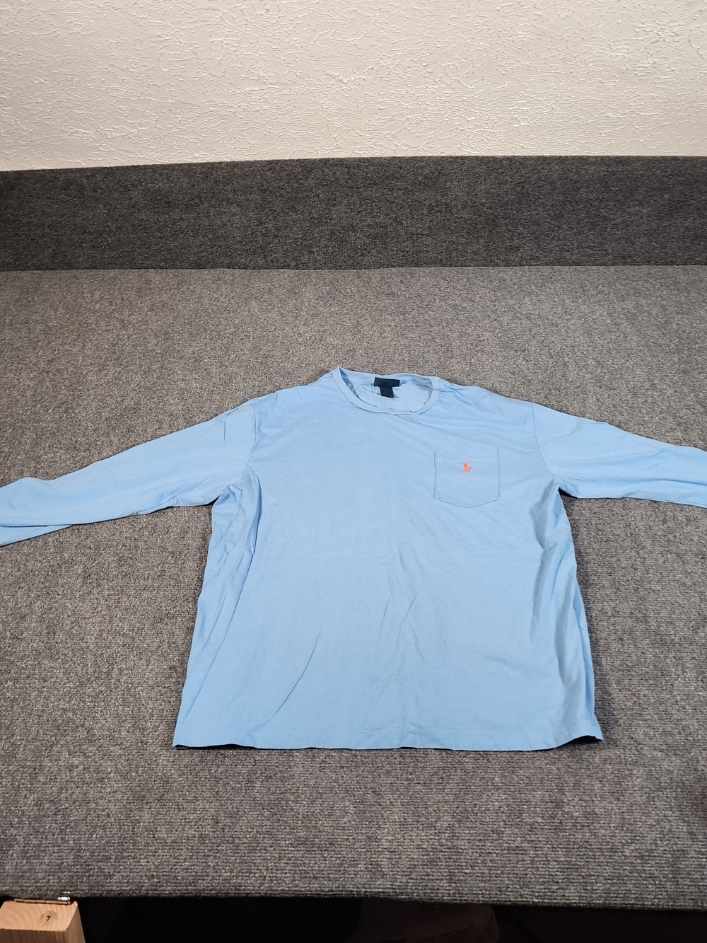 Polo Ralph Lauren light blue long-sleeve crewneck pocket t-shirt Size xl